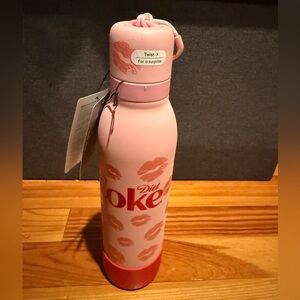 Owala Diet Coke Pink Water Bottle with Lip Print